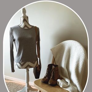 Grey Long Semi Crop top